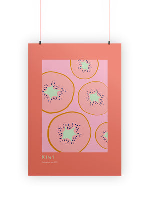 Kiwi Design Art Print A4 | Kiwis Fruit Wall Decor