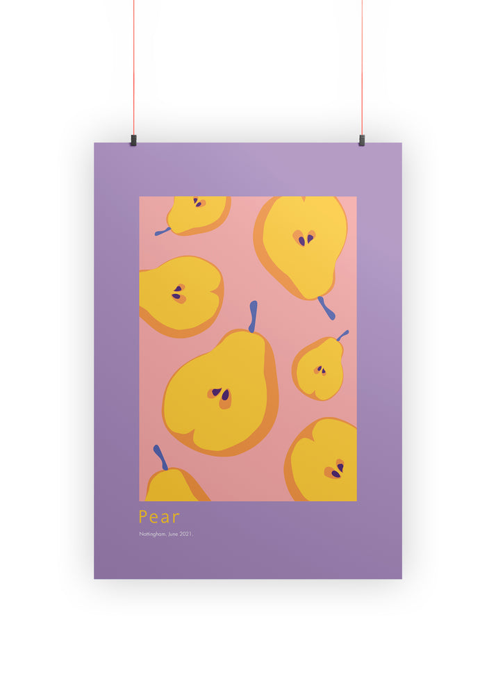 Pears Design Art Print A3 | Pear Fruit Wall Decor