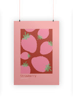 Strawberry Design Art Print A4 | Strawberry Wall Decor