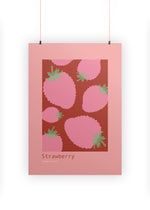 Strawberry Design Art Print A3 | Strawberry Wall Decor