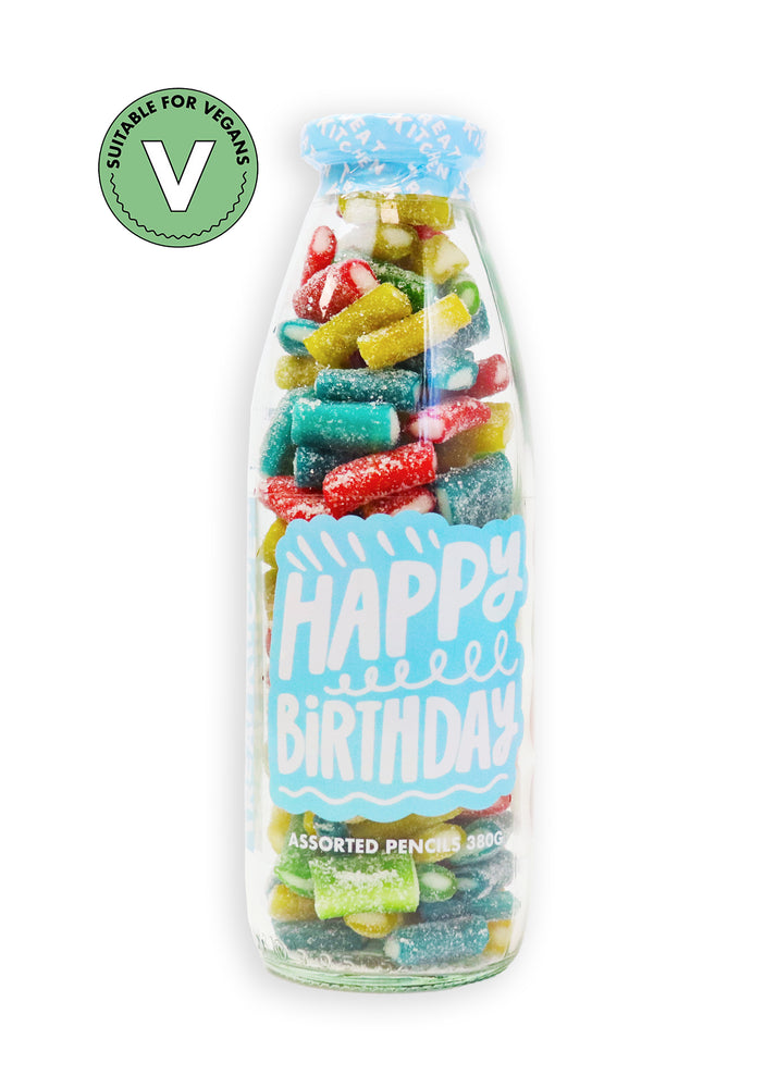 
                
                    Load image into Gallery viewer, Happy Birthday Vegan Rainbow Pencils 340g
                
            
