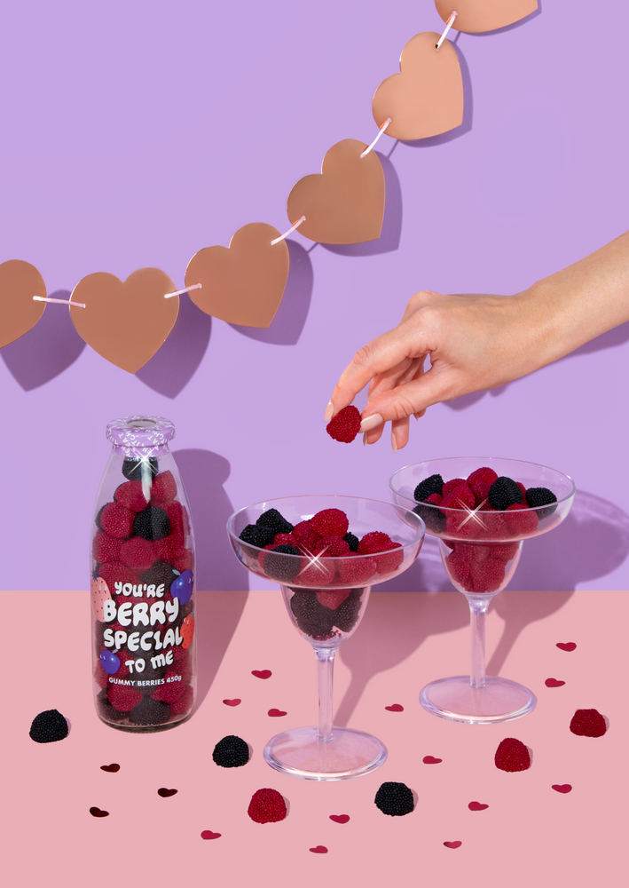 'You're berry special to me" Gummy Berries in a Glass Bottle 340g